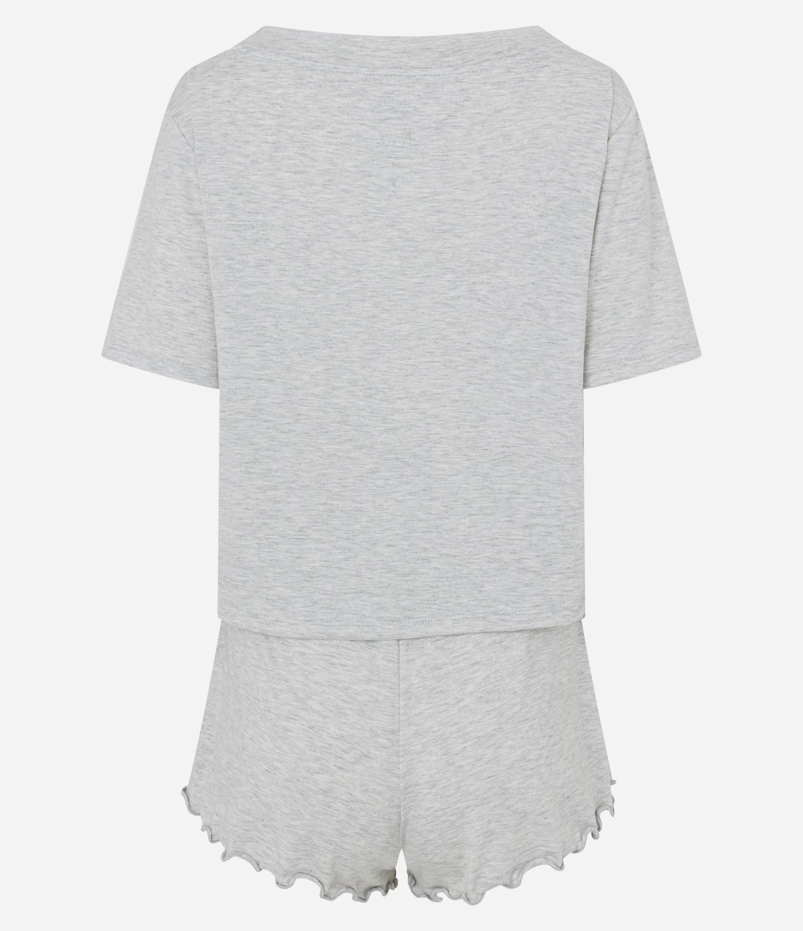 Pijama Curto com Lettering Frontal Cinza 2