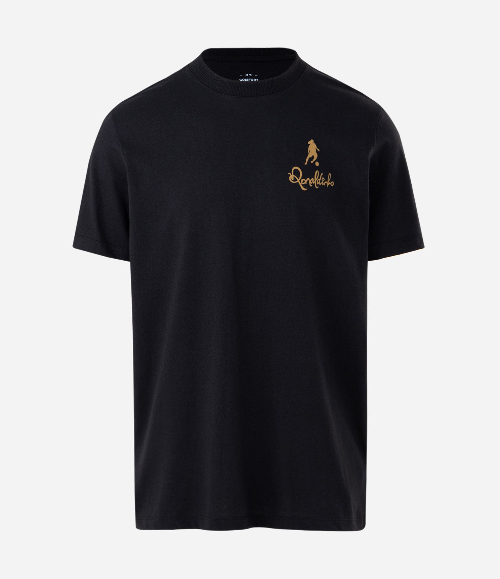 Camiseta Comfort com Estampa Ronaldinho O Mago da Bola Preto 5