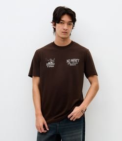 Camiseta Manga Curta No Mercy com Estampa nas Costas