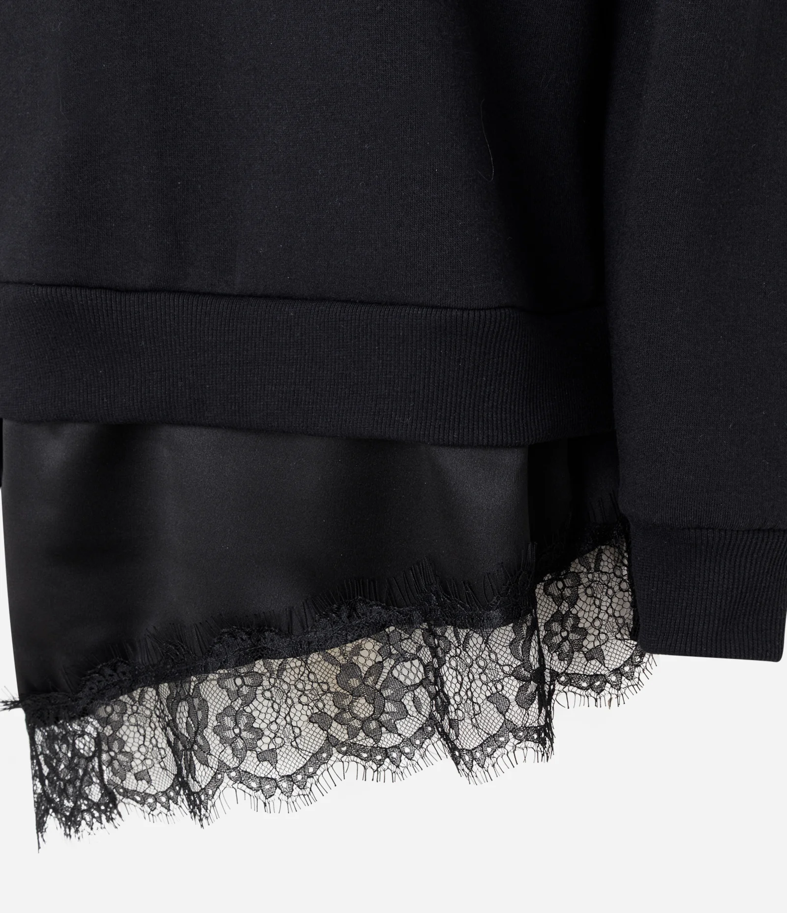 Moletom Oversized e Aplicação de Renda na Barra Preto 2