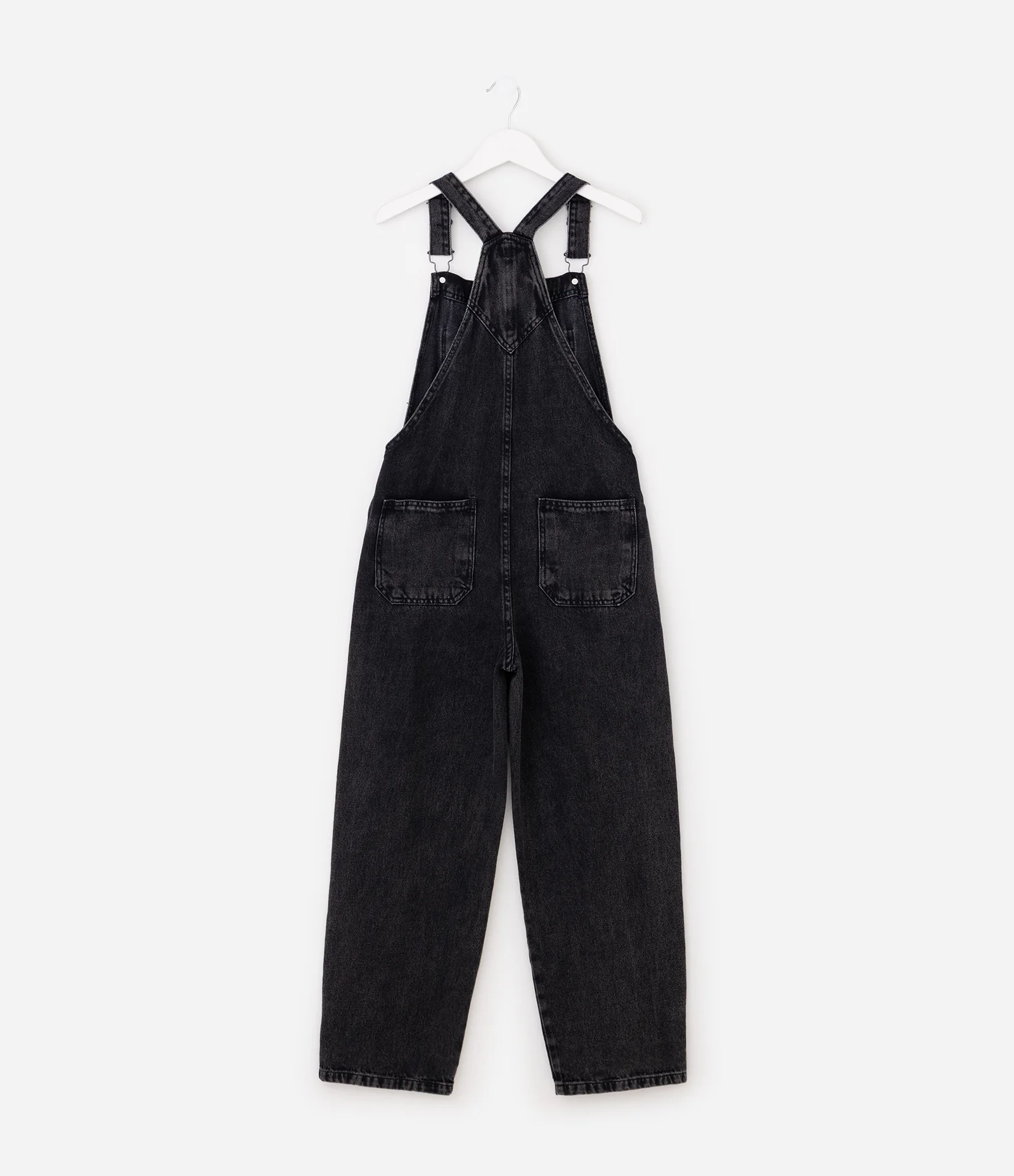 Macacão Infantil em Jeans com Alças Ajustáveis – Tam 7 a 16 Anos Preto 2