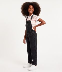 Macacão Infantil em Jeans com Alças Ajustáveis – Tam 7 a 16 Anos
