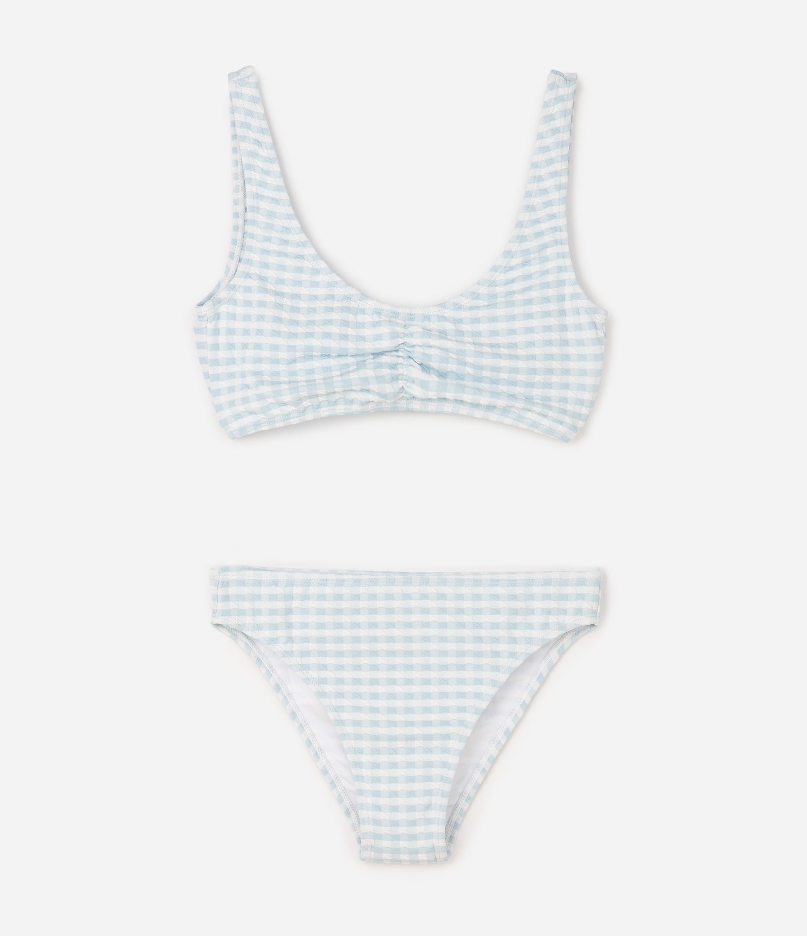 Biquini Top e Bottom Infantil Microfibra Vicky Fuzarka Texturizado 9-10-15-16 Azul 1