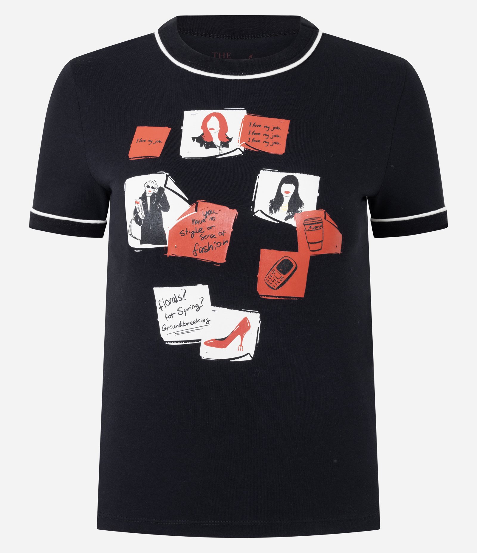 Camiseta em Algodão com Estampa do Diabo Veste Prada Preto 5