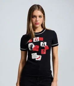 Camiseta em Algodão com Estampa do Diabo Veste Prada