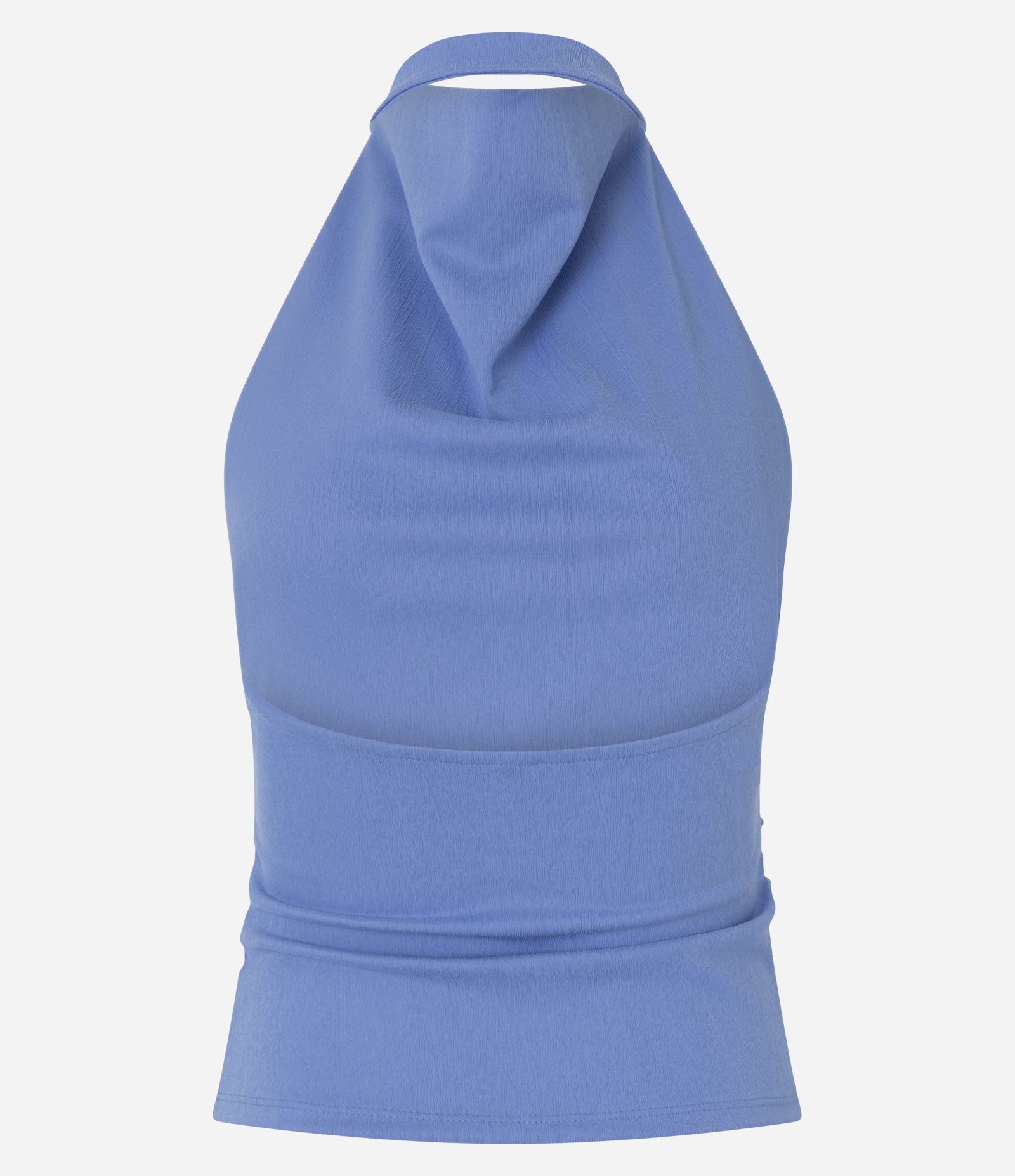 Blusa em Bengaline com Decote Degagê e Franzidos Laterais Azul 6