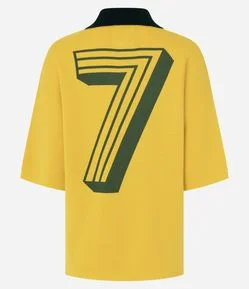 Camiseta Over em Tricô com Estampa Guaraná Brasil e Numero nas Costas