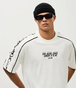 Camiseta Boxy Deadline Drifter com Caveiras