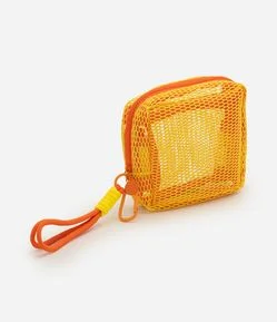 Mini Necessaire com Alça e Tela Vazada