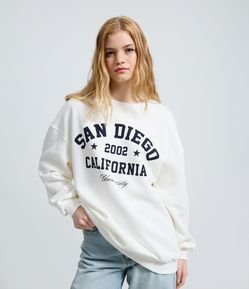 Casaco Fechado College em Moletinho com Lettering San Diego