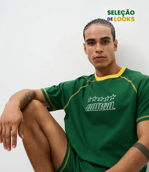 Pijama Curto Brasil em Algodão
