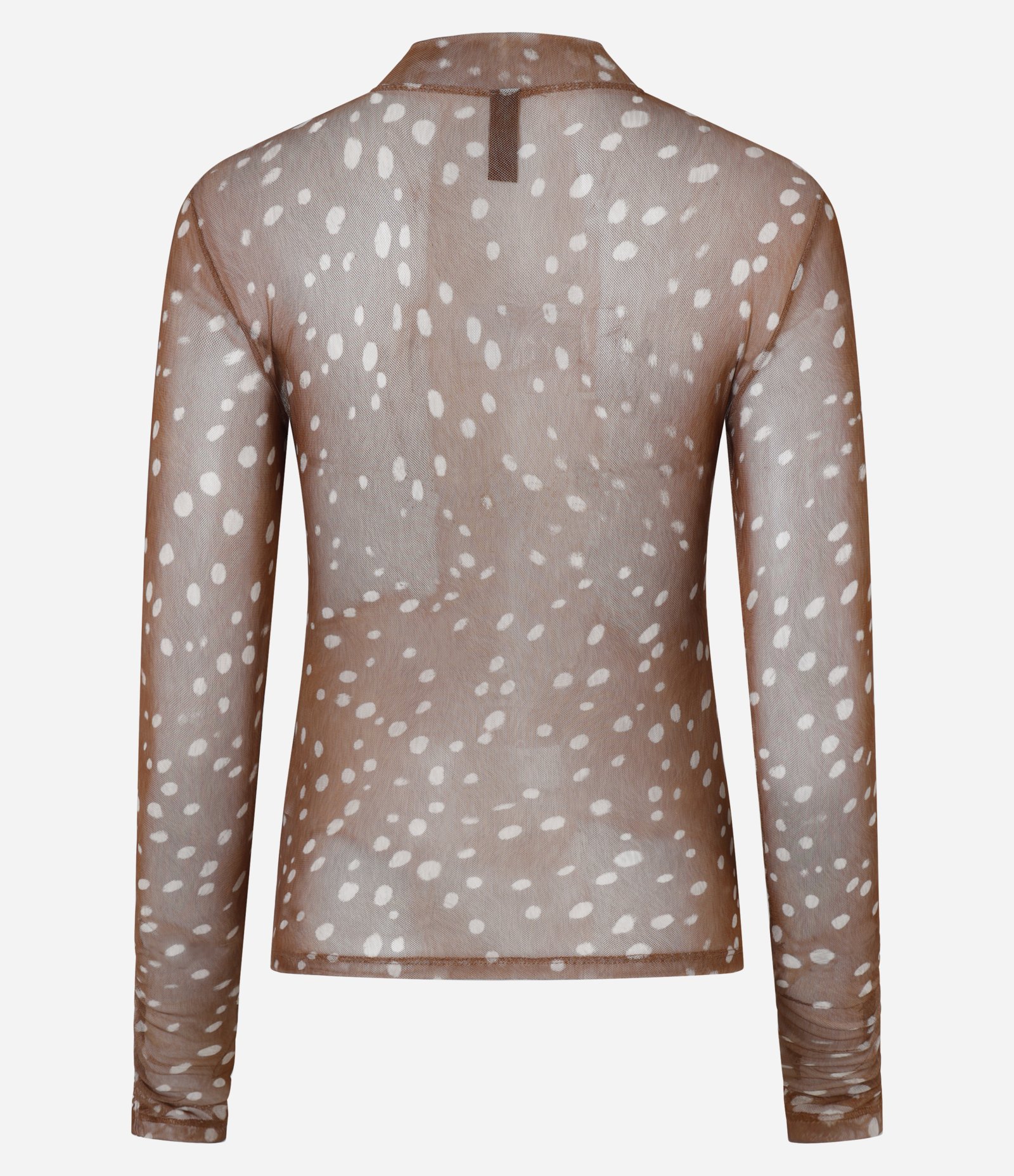 Blusa Manga Longa de Sobreposição com Estampa Abstrata Marrom 5