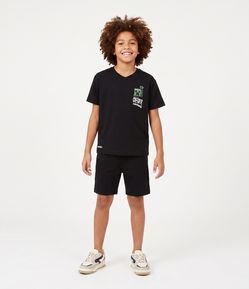 Conjunto Infantil Tech Fleece Minecraft com Bolso Fusionado - tam 5 a 14 Anos
