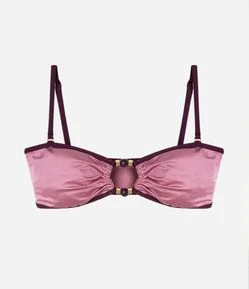 Biquini Top Bandeau com Viés Contrastante e Aviamento