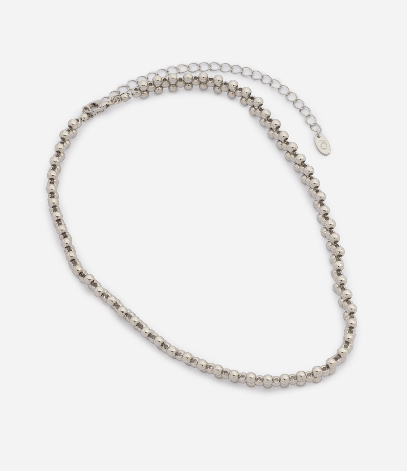 Colar Curto com Mini Esferas Prata 3