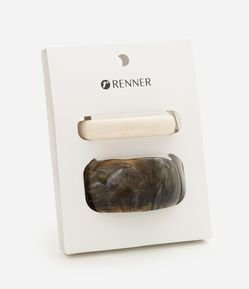 Kit de 2 Braceletes Rígidos em Resina Marmorizada