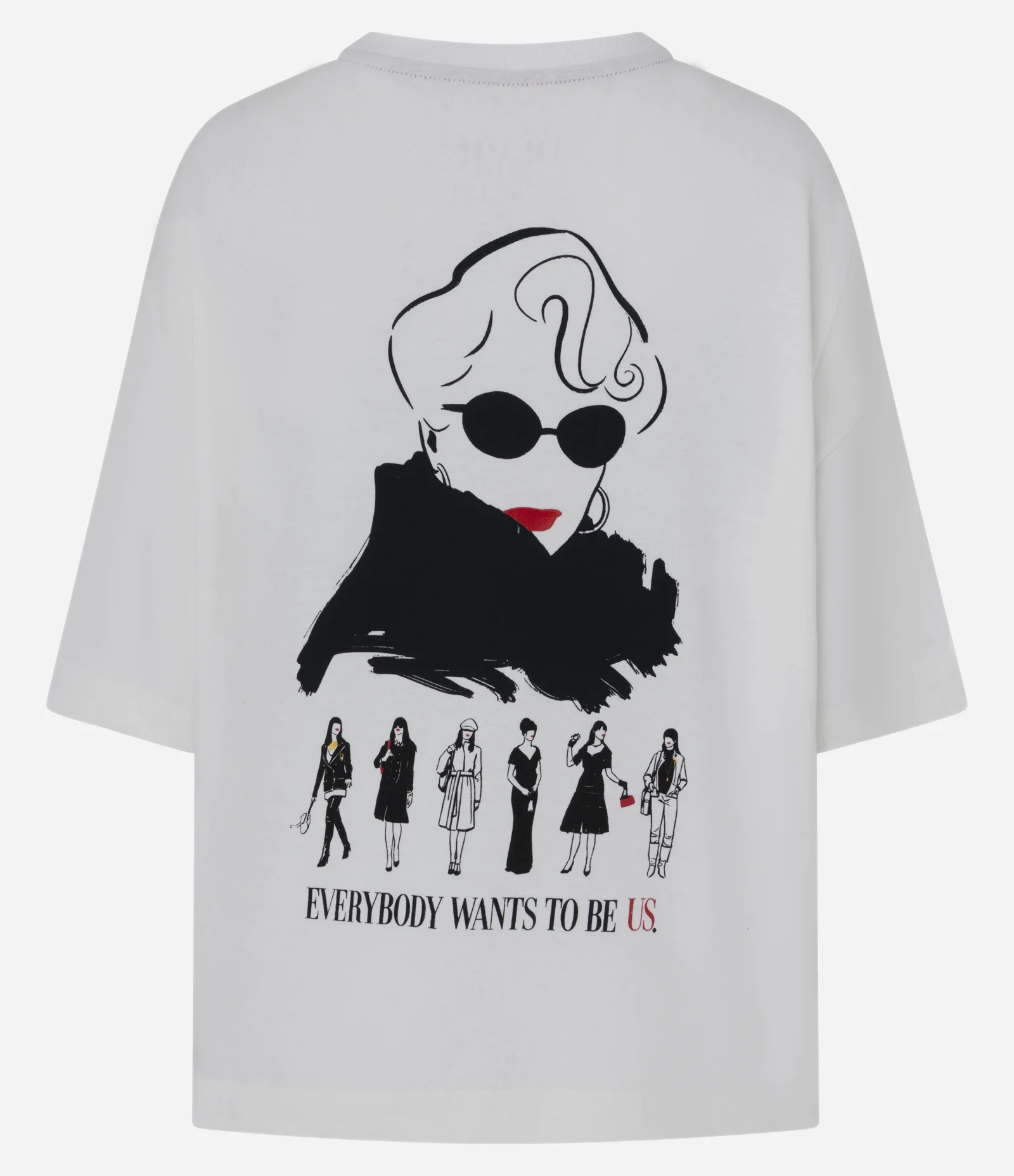 Camiseta Boxy com Estampa O Diabo Veste Prada Branco 6