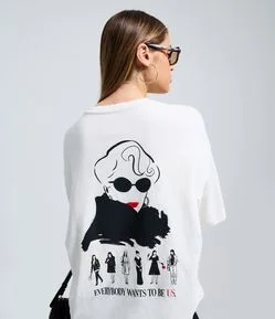 Camiseta Boxy com Estampa O Diabo Veste Prada