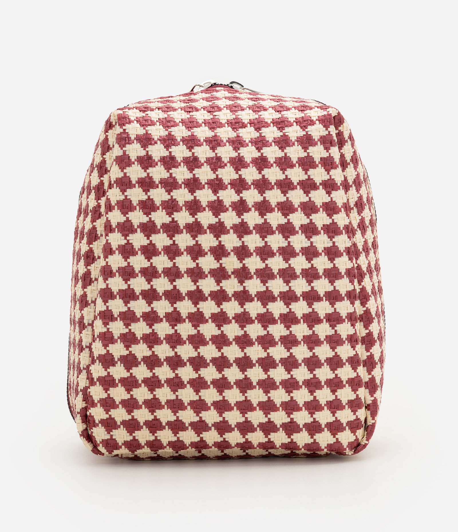 Necessaire Grande com Estampa Xadrez e Compartimentos Internos Vermelho 3