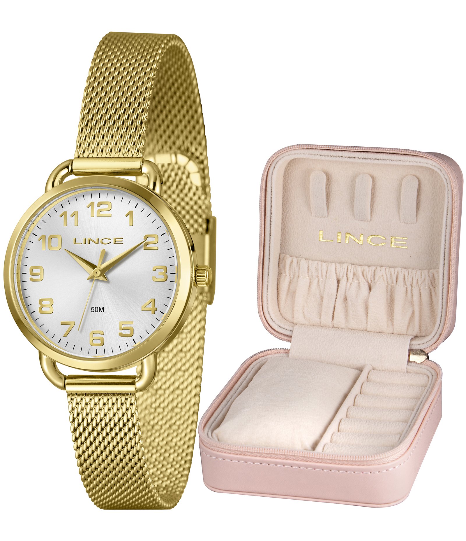 Relógio Analógico Lince Em Aço LRGH280L32 S2KX   Dourado 1