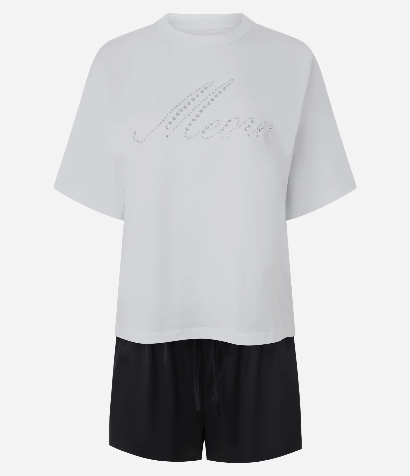 Blusa Curto em Algodão com Aplicação Meow Branco/Preto 1