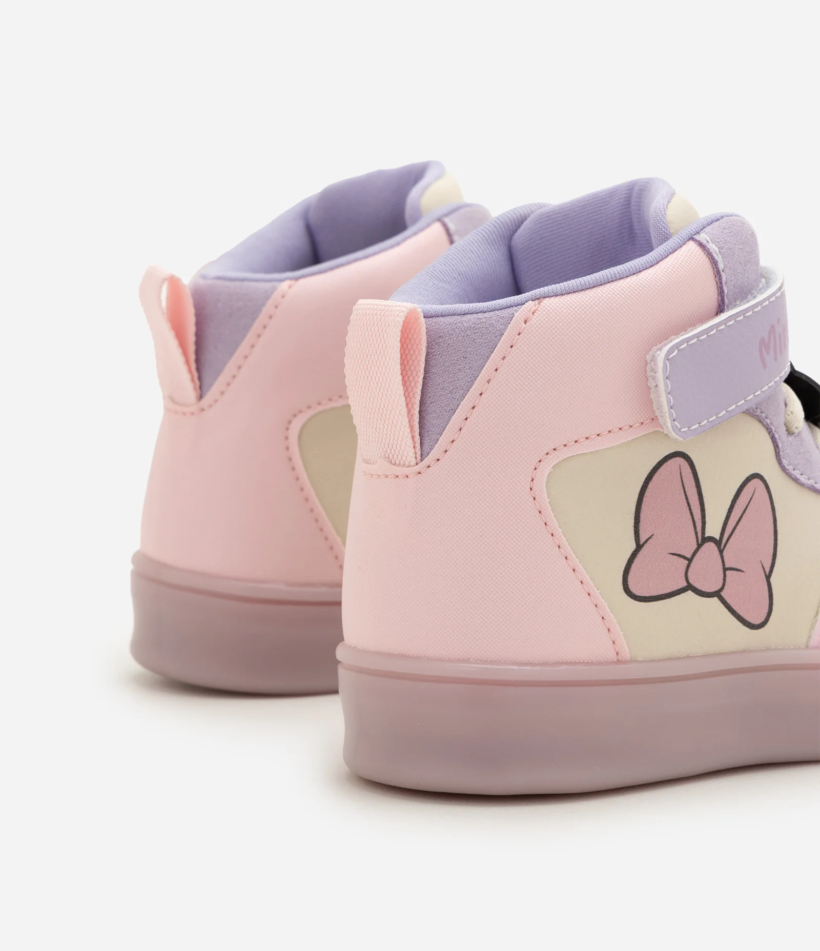 Tênis Infantil Minnie com LED e Cano Alto - Tam 20 a 27 Rosa 2