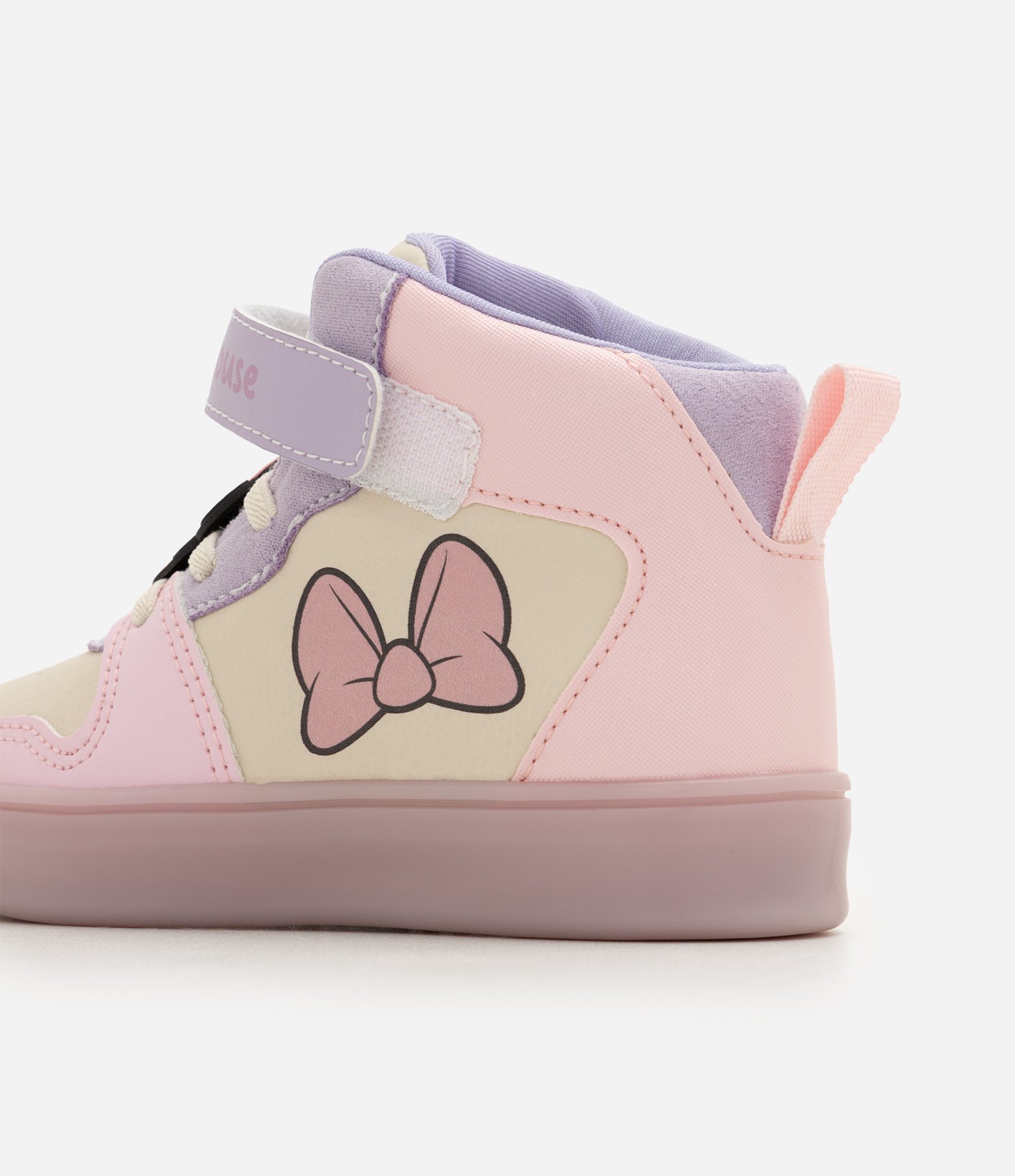 Tênis Infantil Minnie com LED e Cano Alto - Tam 20 a 27 Rosa 3