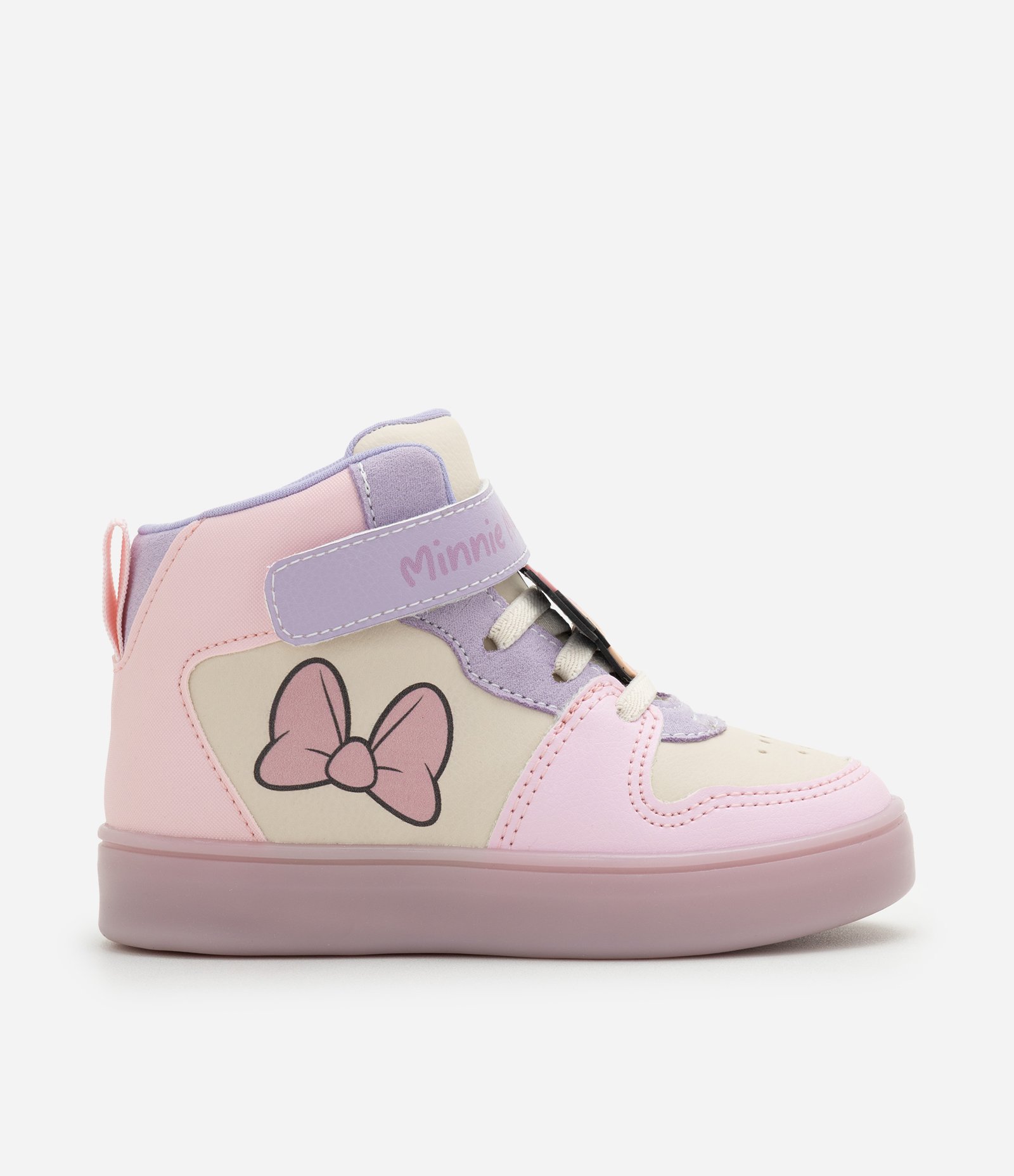 Tênis Infantil Minnie com LED e Cano Alto - Tam 20 a 27 Rosa 4