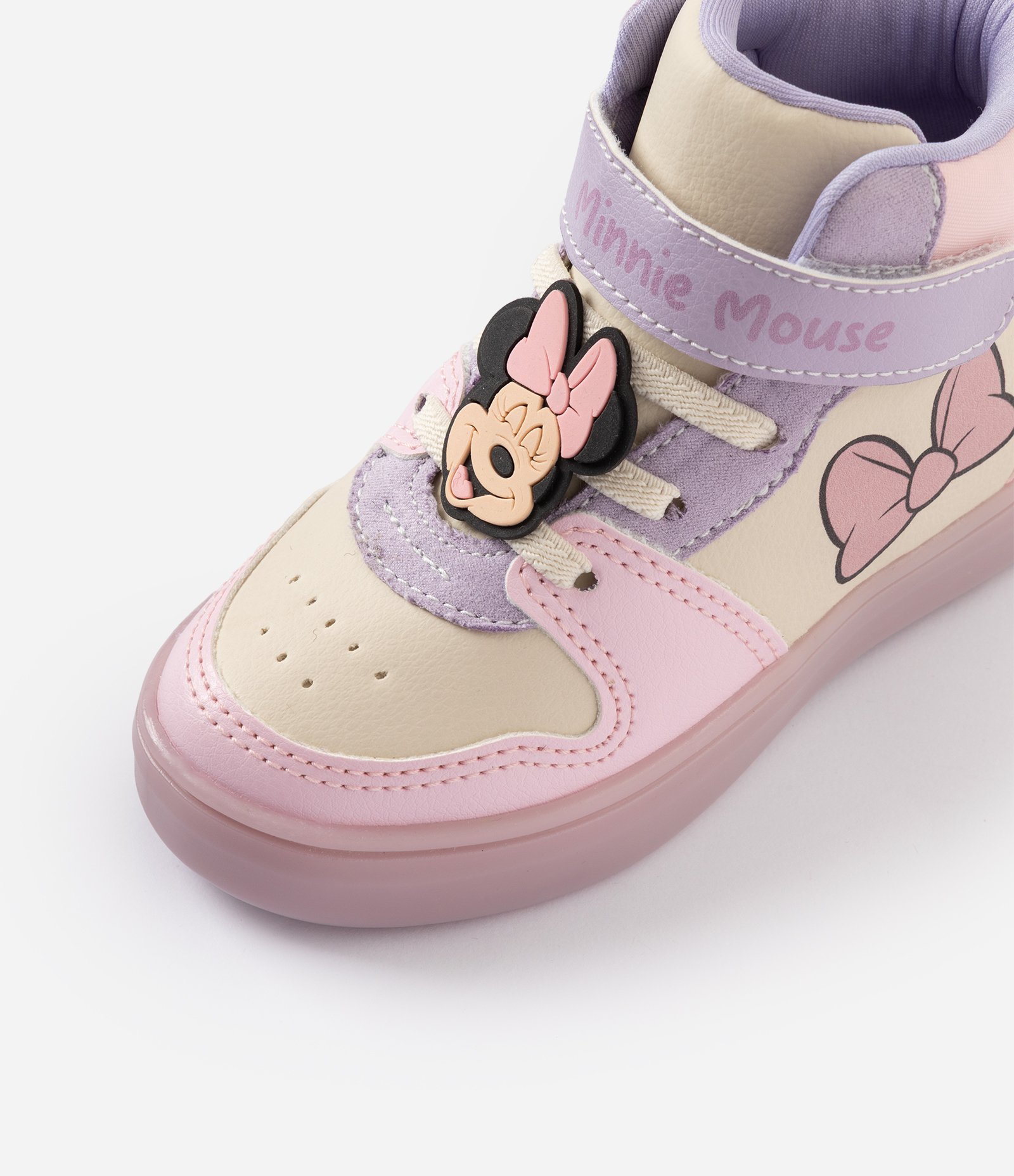 Tênis Infantil Minnie com LED e Cano Alto - Tam 20 a 27 Rosa 5