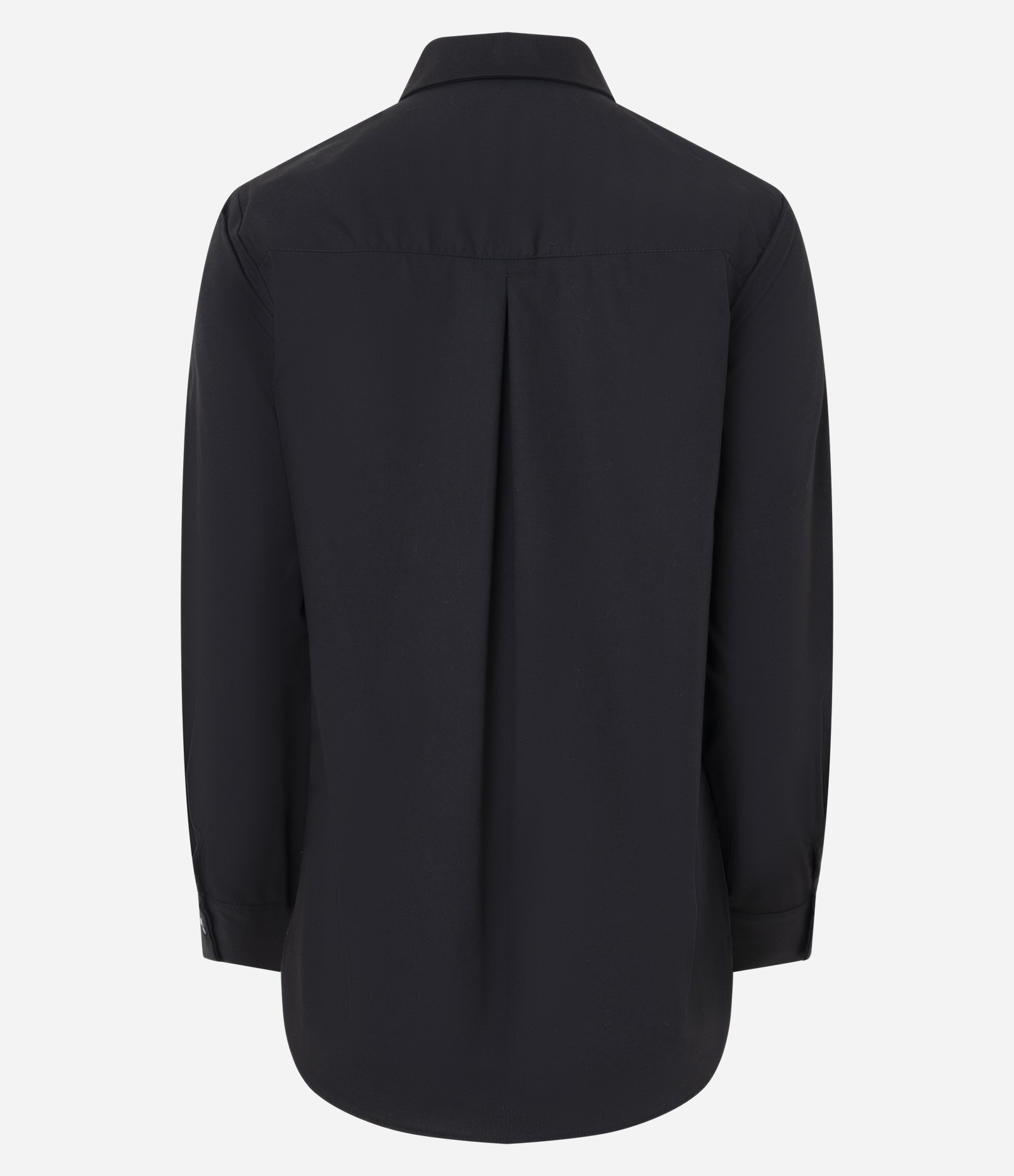 Camisa em Tricoline com Abotoamento e Punho Largo Preto 2