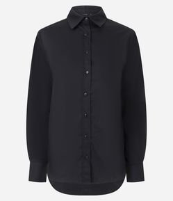 Camisa em Tricoline com Abotoamento e Punho Largo