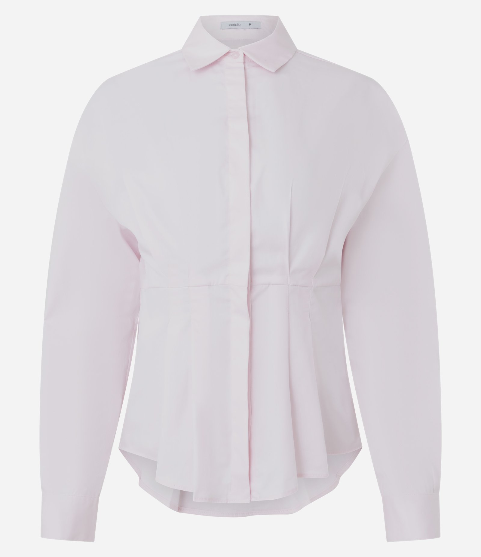Camisa em Algodão com Pregas e Botões Rosa 2