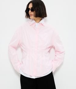 Camisa em Algodão com Pregas e Botões
