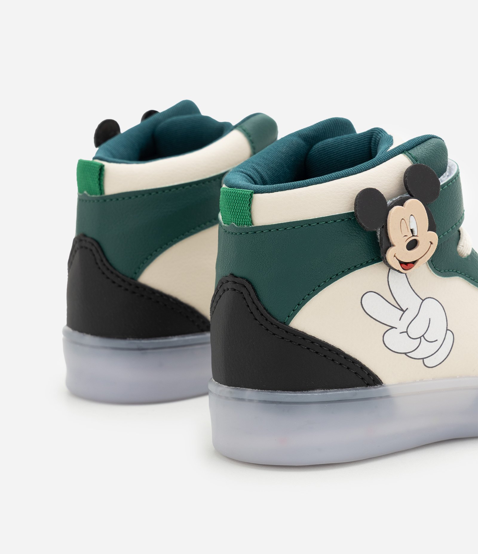 Tênis Infantil Mickey com LED e Cano Alto - Tam 20 a 27 Off White 3