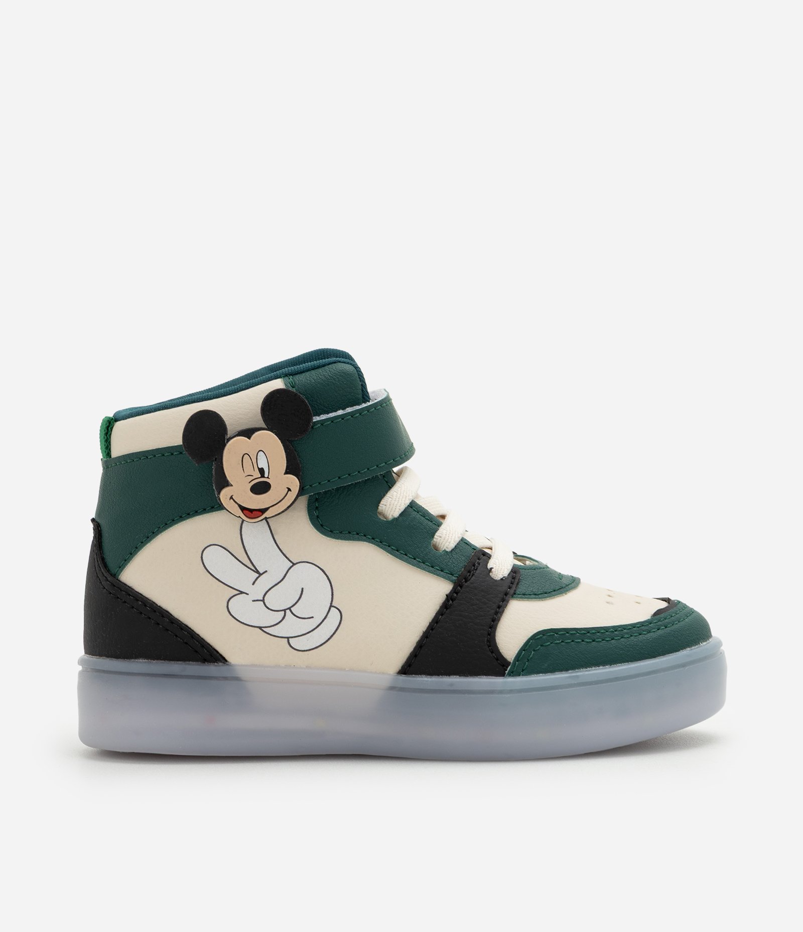 Tênis Infantil Mickey com LED e Cano Alto - Tam 20 a 27 Off White 5