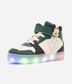 Tênis Infantil Mickey com LED e Cano Alto - Tam 20 a 27