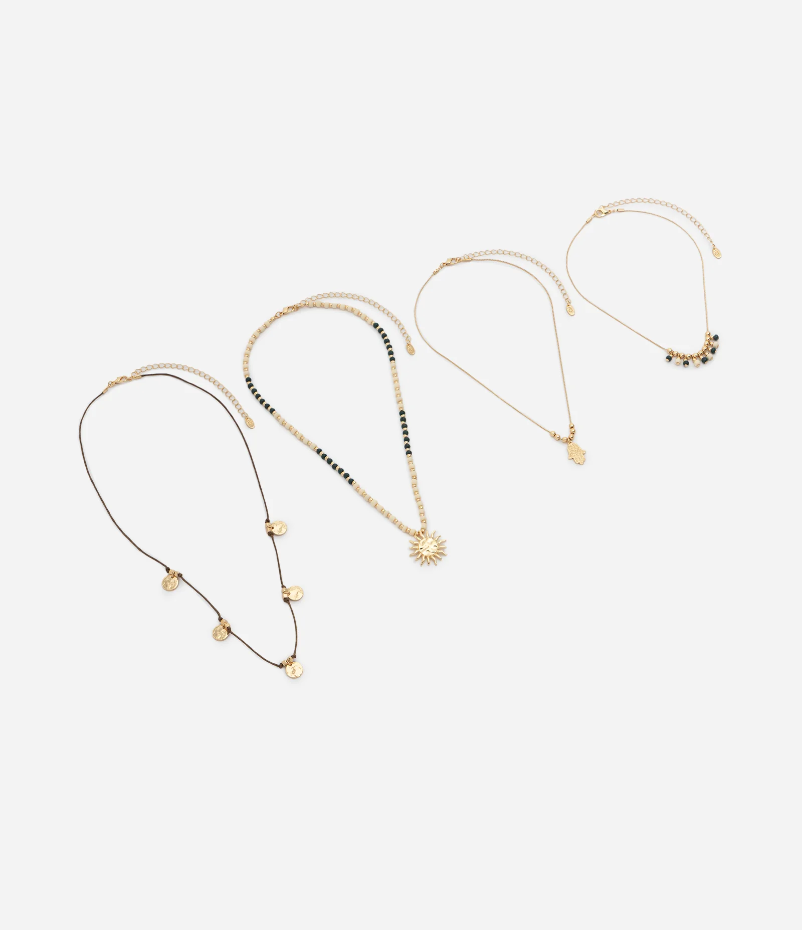 Colar Camadas com Pingentes Místicos Dourado 2