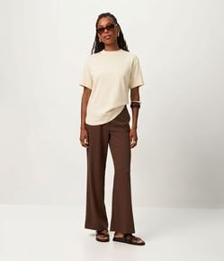 Blusa em Algodão Peruano Interlock com Gola Redonda