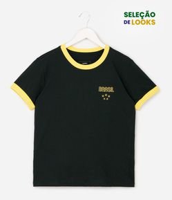 Camiseta Infantil com Estampa Brasil – Tam 5 a 14 Anos