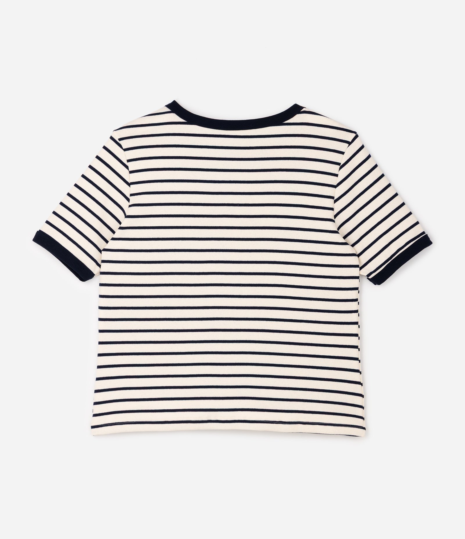 Blusa Ribana Listrada com Galão Contrastante Curve & Plus Size Off White 2