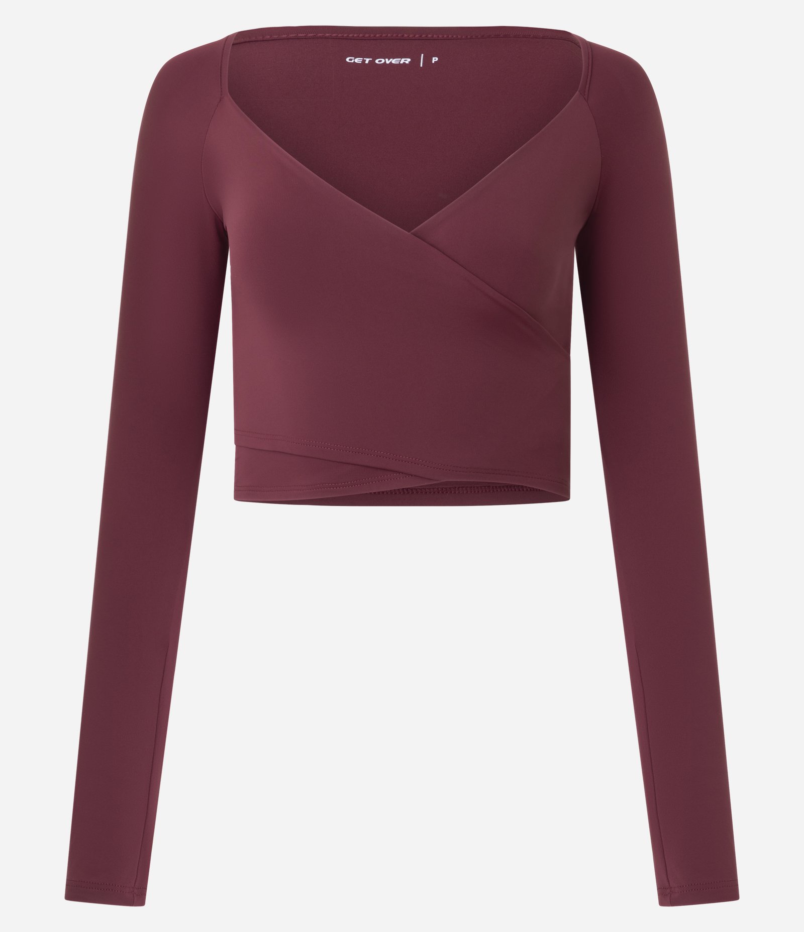 Camiseta Esportiva Cropped em Microfibra com Frente Transpassada Roxo 1