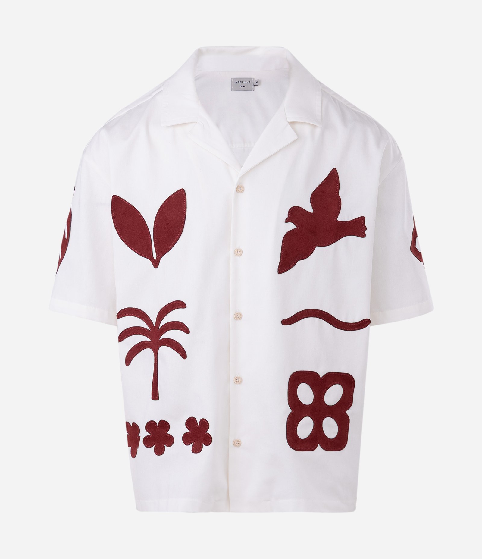 Camisa Manga Curta Sarja Texturizada com Bordado Branco 4
