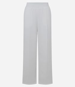 Calça Wide Leg em Moletom com Friso Frontal