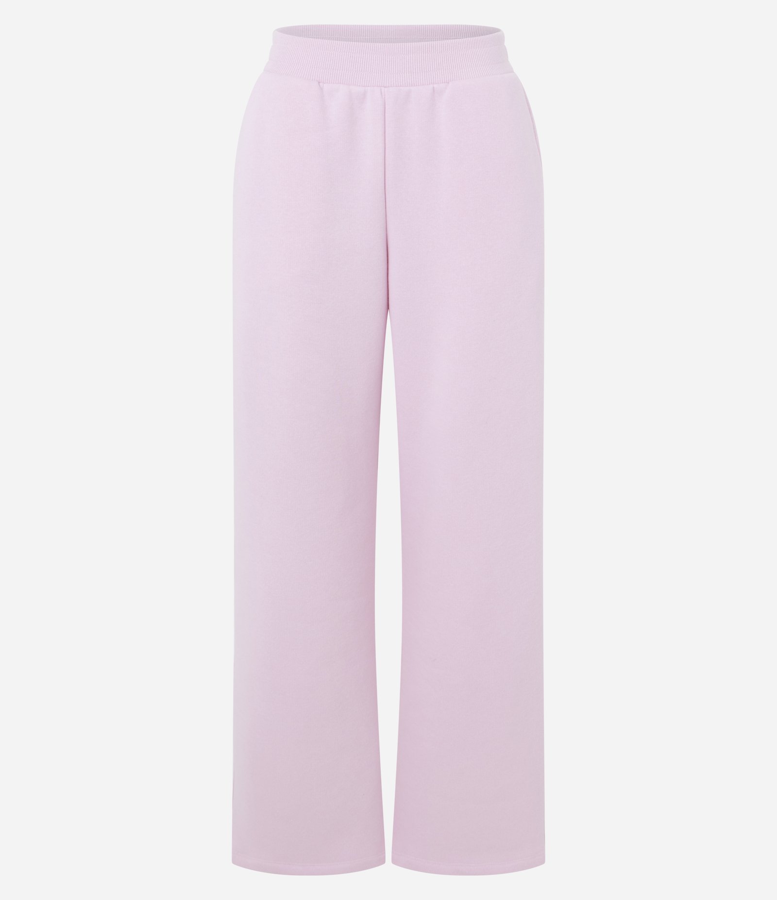 Calça Wide Leg em Moletom com Detalhe Contrastante Lateral Rosa 5