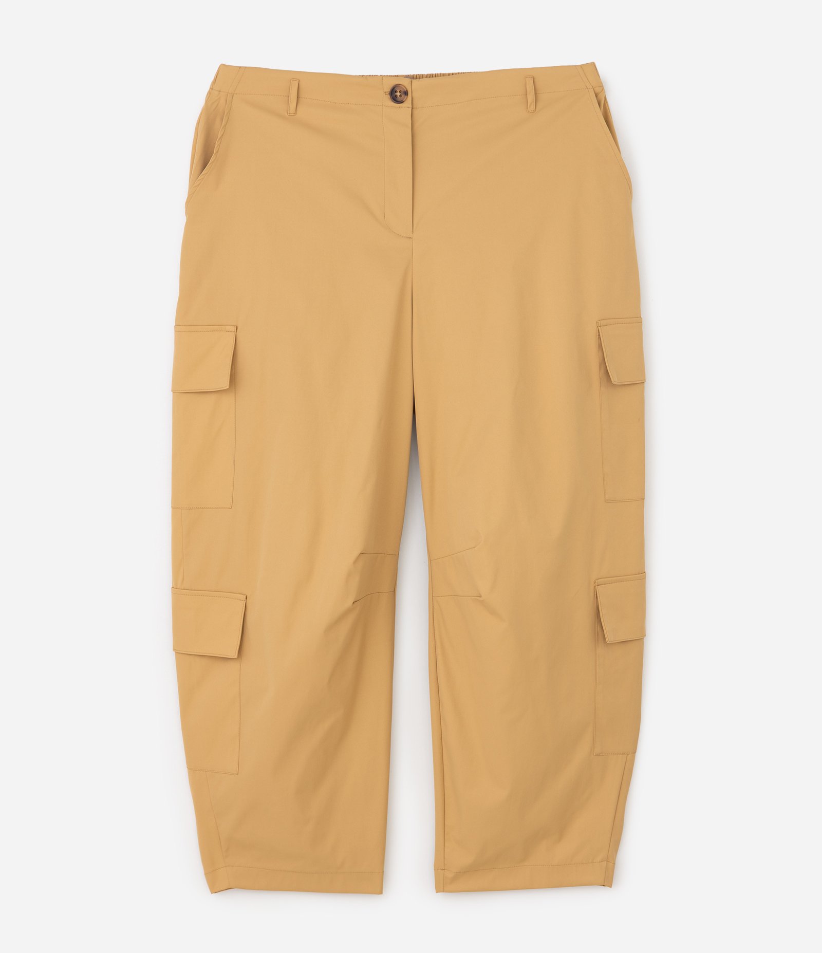 Calça Reta Cargo em Alfaiataria Curve & Plus Size Bege Areia 5