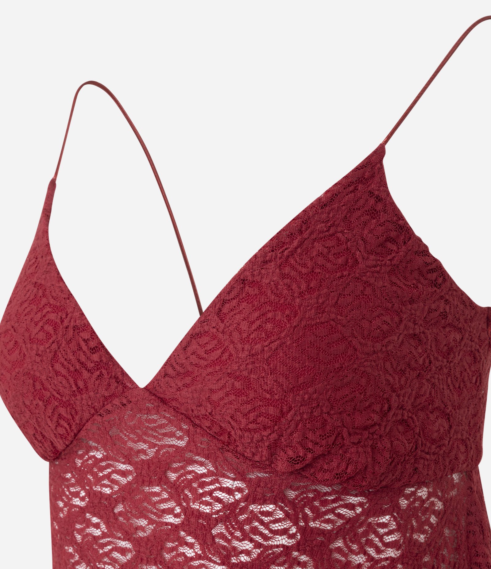 Blusa de Alcinha em Renda com Textura e Pontas Assimétricas Vermelho 6