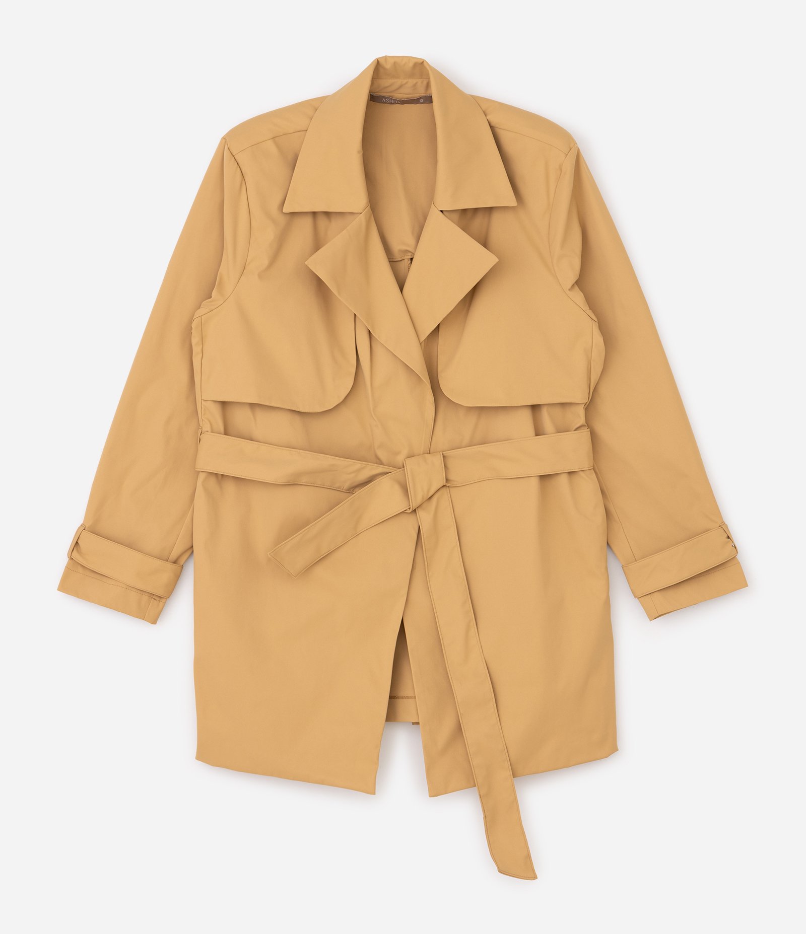 Casaco Trench Coat Alfaiatado Curve & Plus Size Bege 5