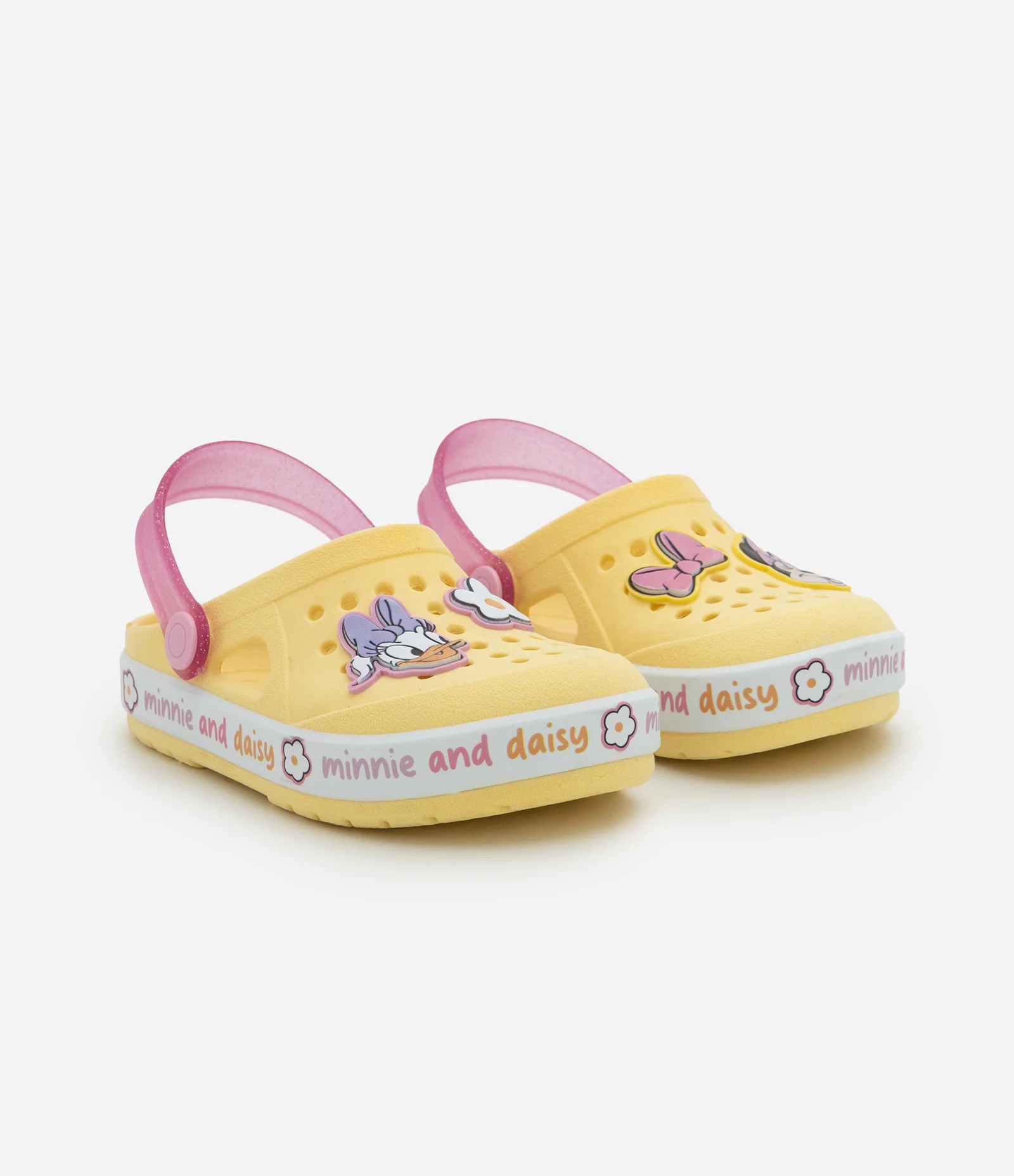 Sandália Babuche Infantil com Patch Minnie e Margarida - Tam 19 ao 26 Amarelo 1