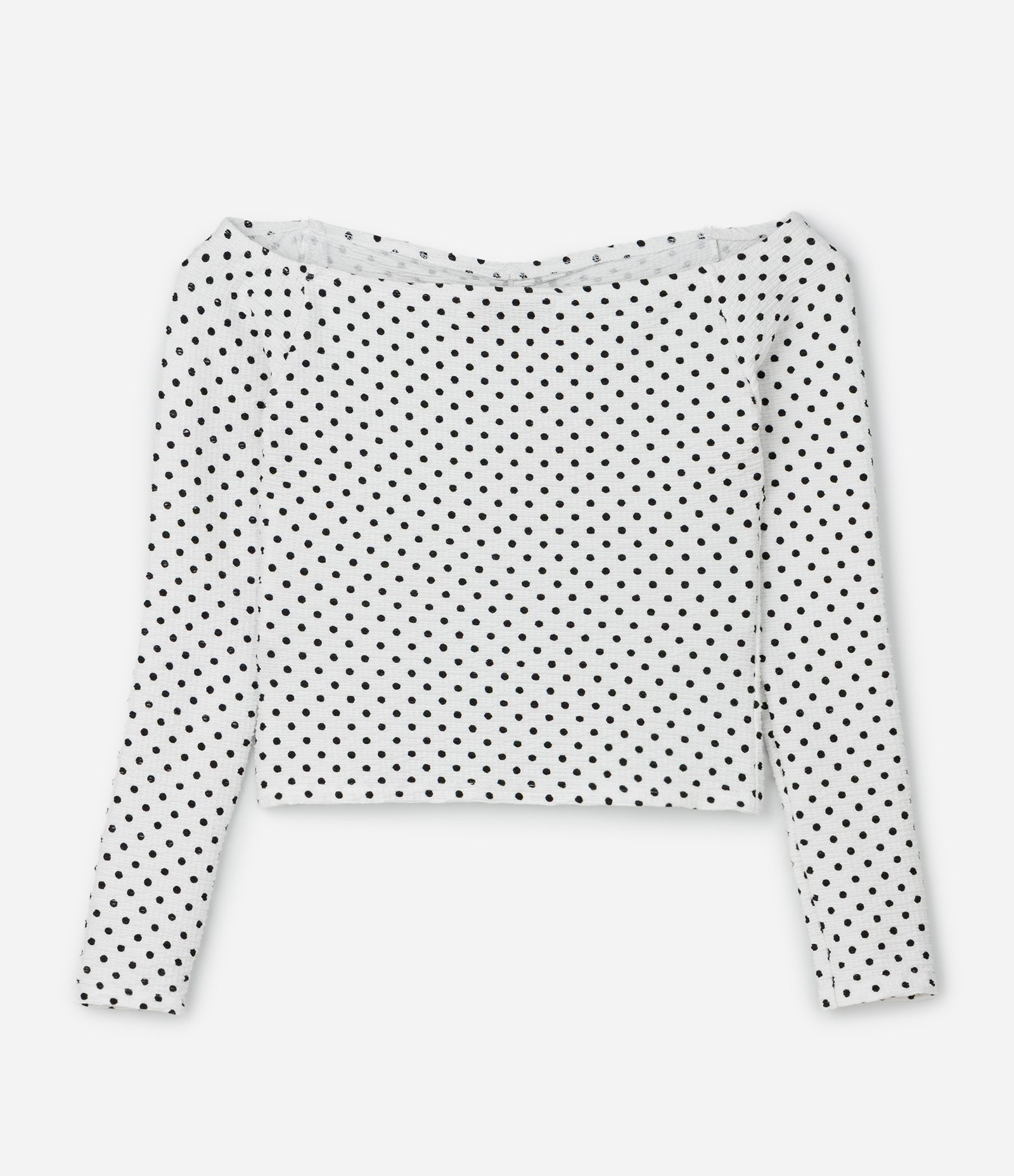 Blusa Infantil Ombro a Ombro com Estampa Poá – Tam 5 a 16 Anos Branco/Preto 2