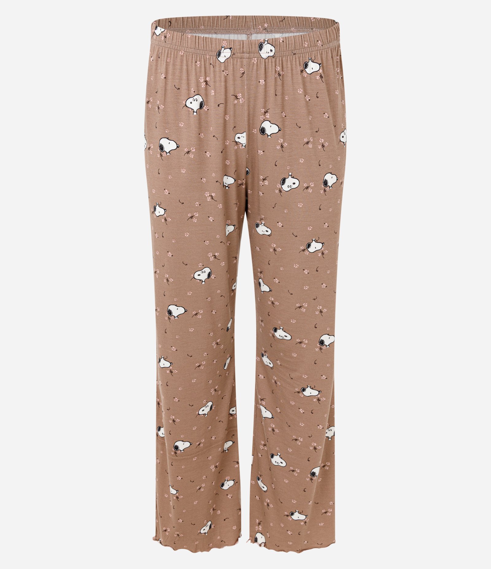 Pijama Longo com Estampa Floral do Snoopy Marrom 3
